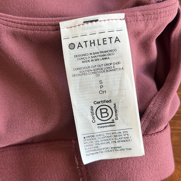 Athleta Conscious Crop, Small, D-DD. Color: Tawny Rose - Picture 7 of 10